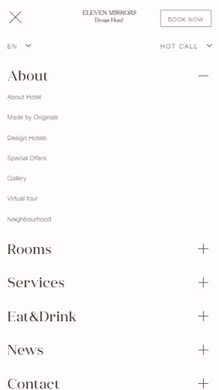 captura de pantalla de sitio web version movil morros-hotel